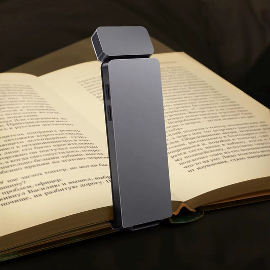 LED Rechargeable Clip-On Book Light 3 Colors 5 Brightness Bed Reading Night Light Eye-Protection Bookmark Lamp Mini Book Lamp